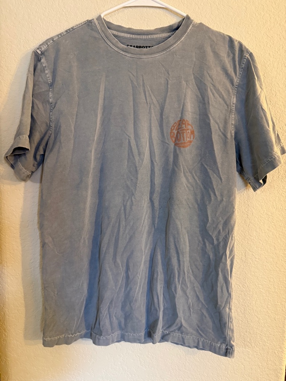 GearBottm Men's Washed Light Blue Short Sleeve Tee